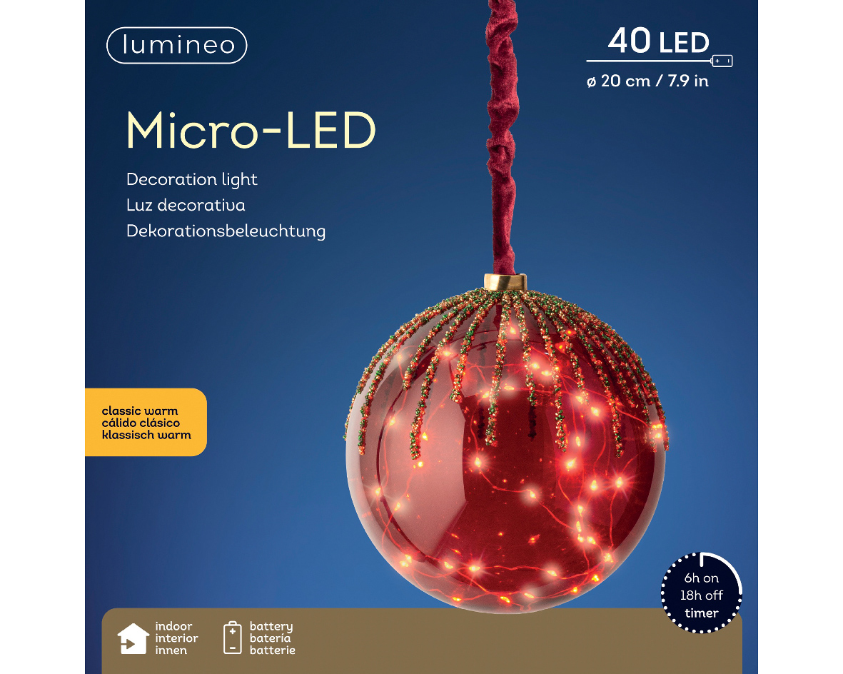 LUMINEO SPECIAL LIGHTS Microled bal bo d20h20cm rd/k.warm