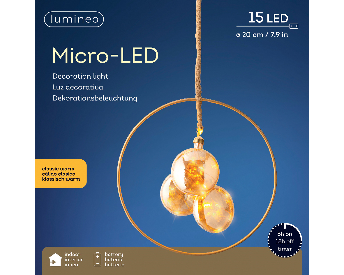 LUMINEO SPECIAL LIGHTS Microled bal d20h20cm ambr/kwrm bo