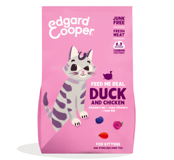 EDGARD & COOPER Cat kitten dry duck/chicken 2kg