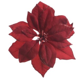 Poinsettia stof l24b24h6cm bordeaux