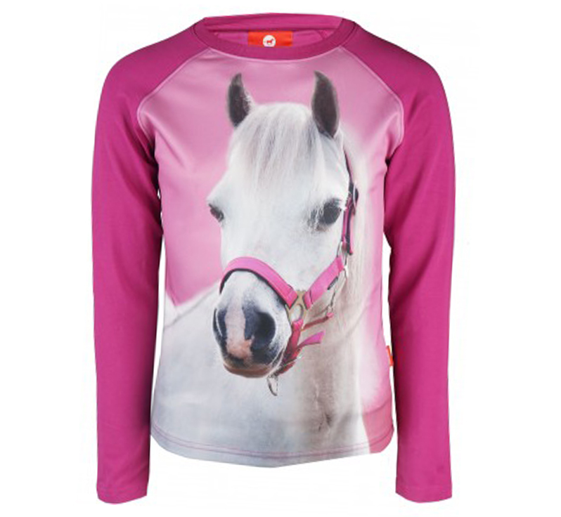 Red Horse shirt Pixel paard roze maat 140