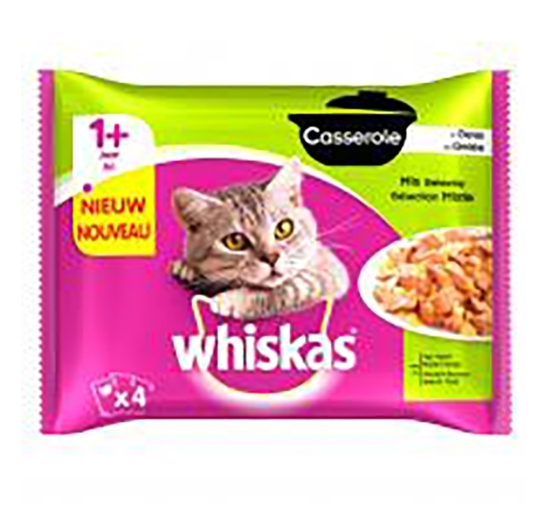 Whiskas Casserole Mix Sel. In Gelei 1+ Jr 4/1 340G